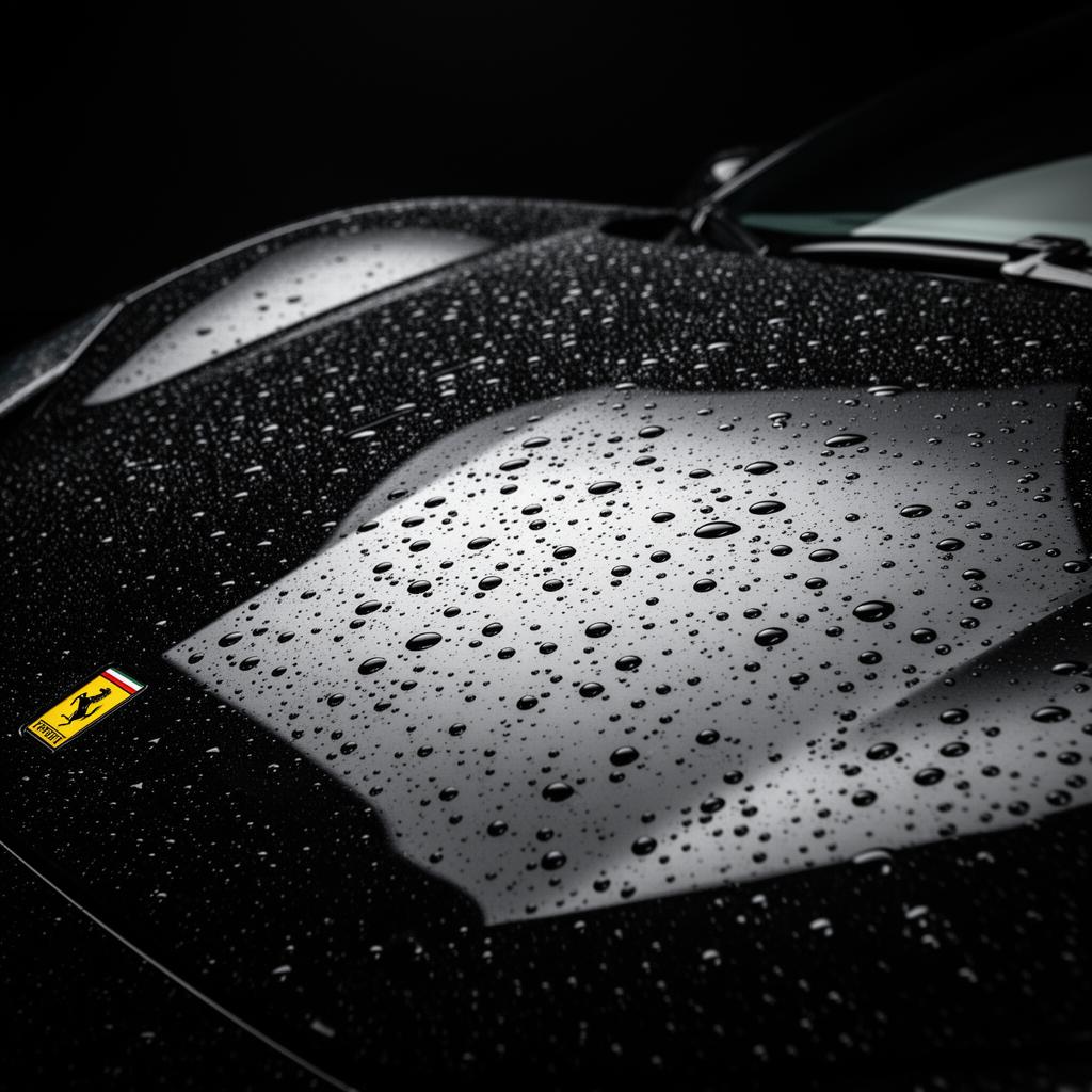 Ferrari 458 ceramic coating water beading Palm Beach FL
